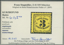 3 Kr. Landpost 1862, dickes Papier, postfrisches Kabinettstück mit ...